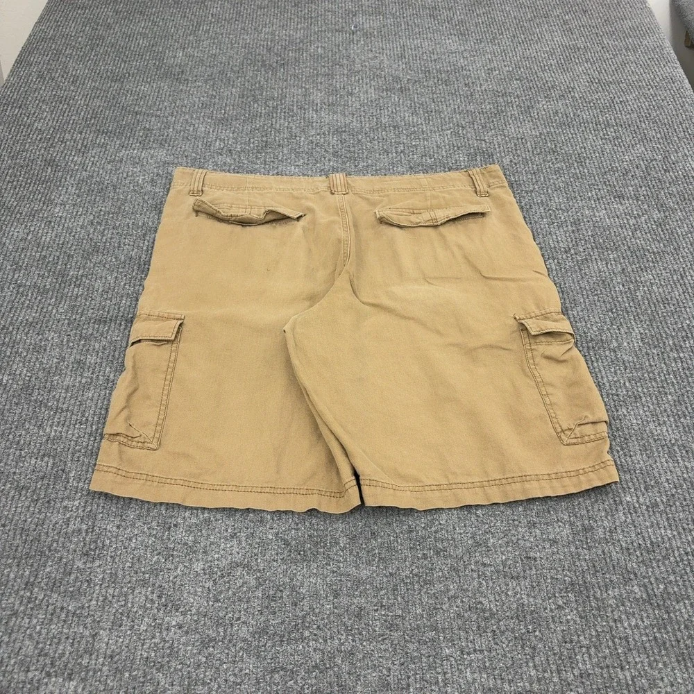 Marc Anthony Cargo Shorts Mens 38 Tan Linen Cotton Blend Pockets Casual Summer